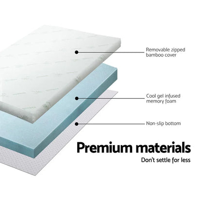 Giselle Bedding Memory Foam Mattress Topper Cool Gel 8cm Queen - Mekamart Australia
