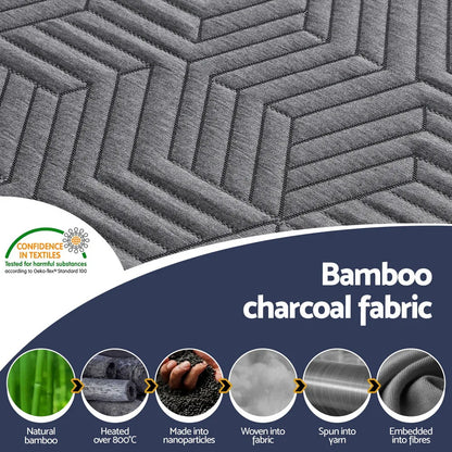 Giselle 8cm Memory Foam Mattress Topper Gel Dual Layer Foam Bamboo King - Mekamart Australia