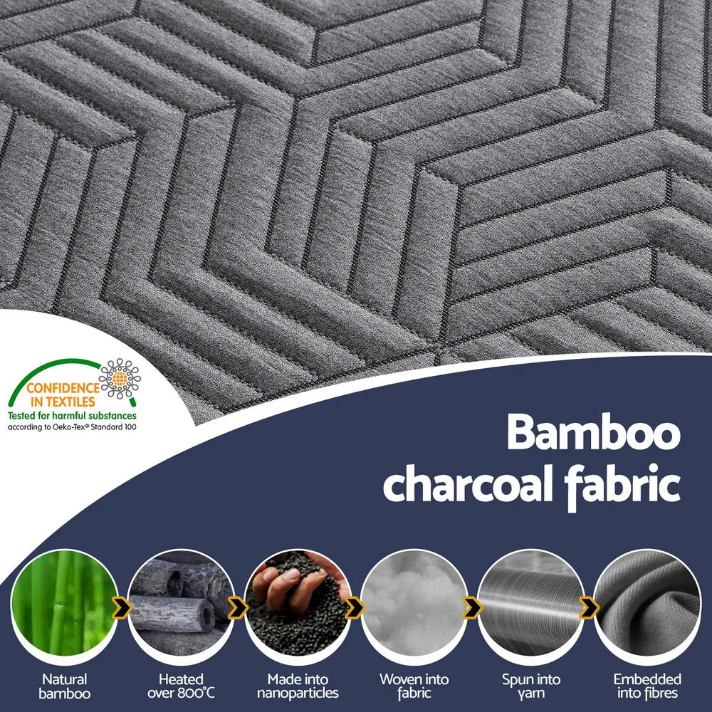 Giselle 8cm Memory Foam Mattress Topper Gel Dual Layer Foam Bamboo King Single - Mekamart Australia