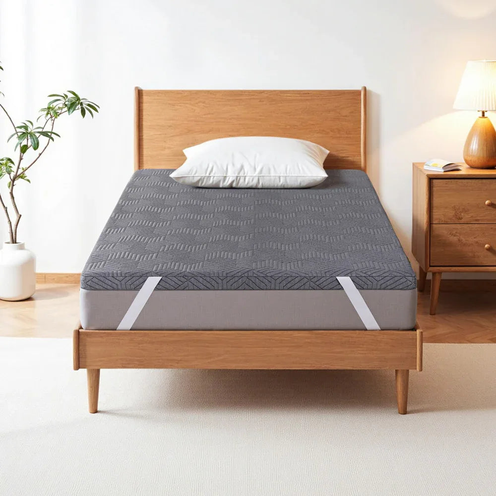 Giselle 8cm Memory Foam Mattress Topper Gel Dual Layer Foam Bamboo King Single - Mekamart Australia