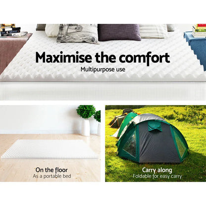 Giselle Bedding Memory Foam Mattress Topper Egg Crate 5cm Queen - Mekamart Australia