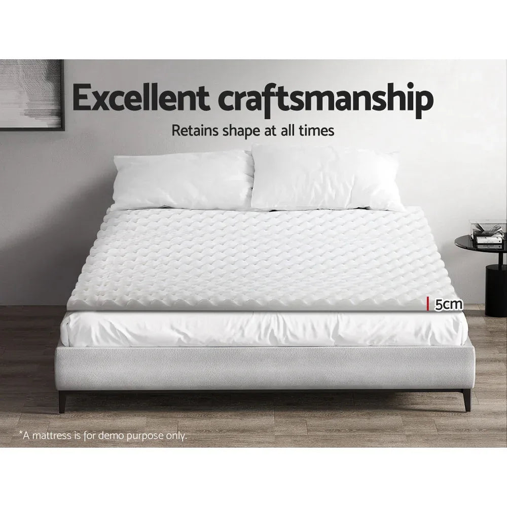 Giselle Bedding Memory Foam Mattress Topper Egg Crate 5cm Single - Mekamart Australia