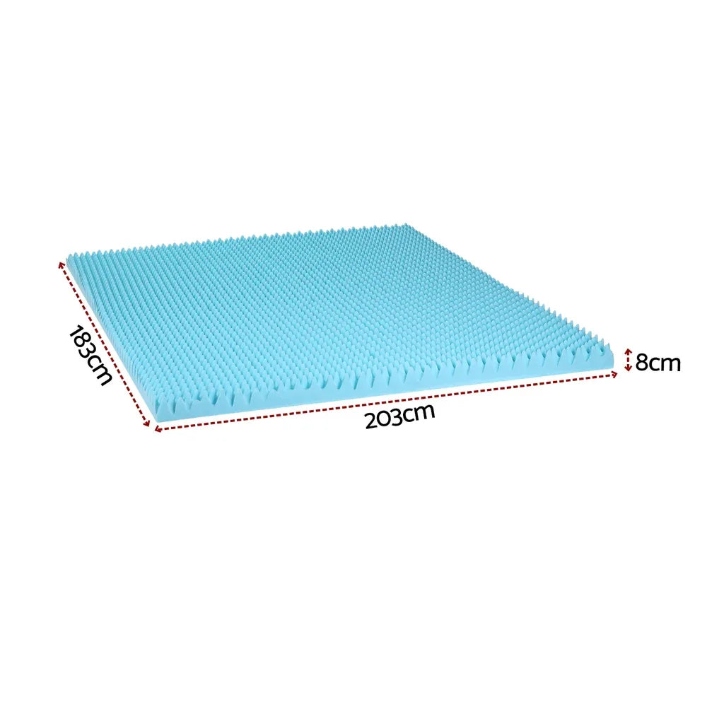 Giselle 8cm Memory Foam Mattress Topper Gel Egg Crate Foam Bamboo King - Mekamart Australia