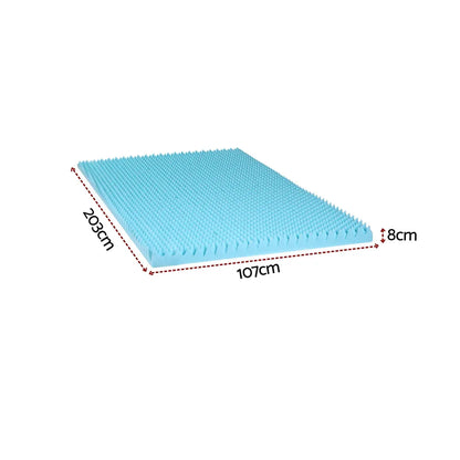Giselle 8cm Memory Foam Mattress Topper Gel Egg Crate Foam Bamboo King Single - Mekamart Australia