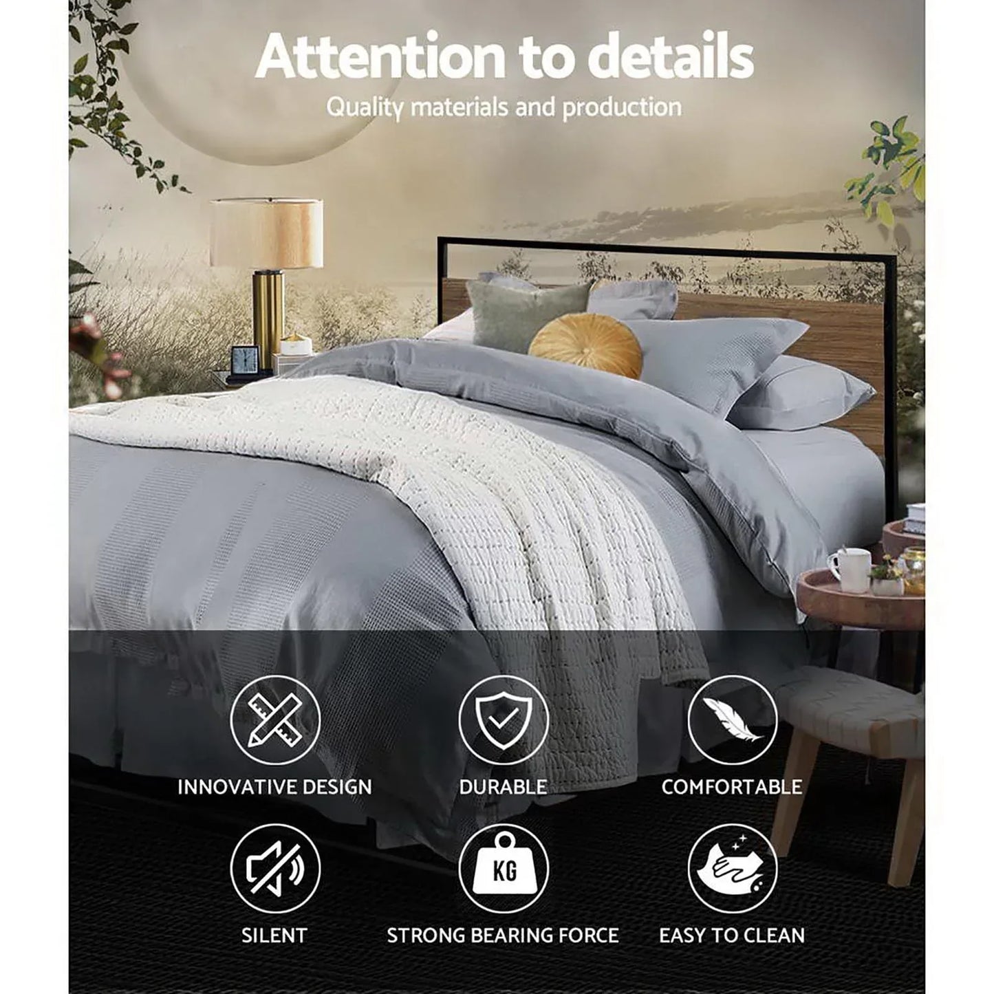 Artiss Bed Frame Double Size Metal Bed Frame DANE - Mekamart Australia