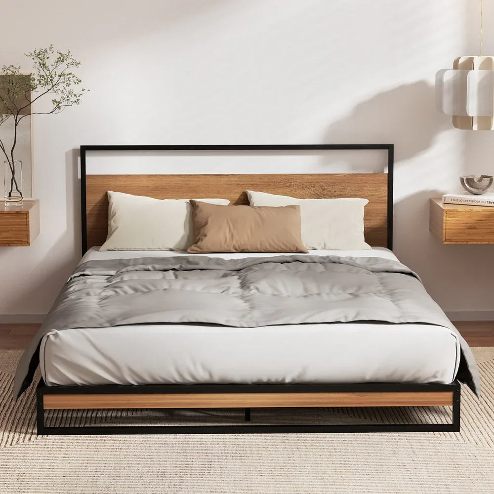 Artiss  Metal Bed Frame Double Size Beds Platform with Mattress