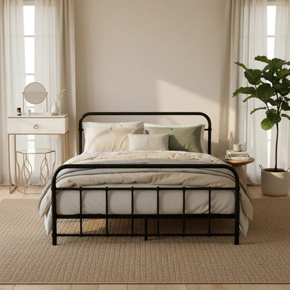 Artiss Bed Frame Metal Bed Frame LEO - Double (Black) - Mekamart Australia