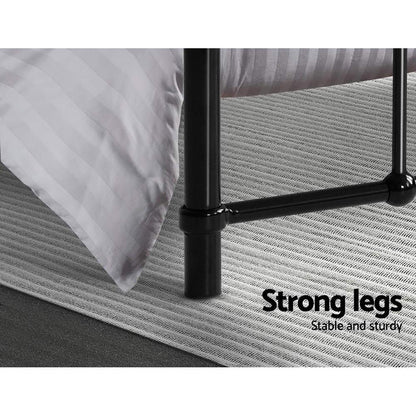 Artiss Bed Frame Metal Bed Frame LEO - Double (Black) - Mekamart Australia