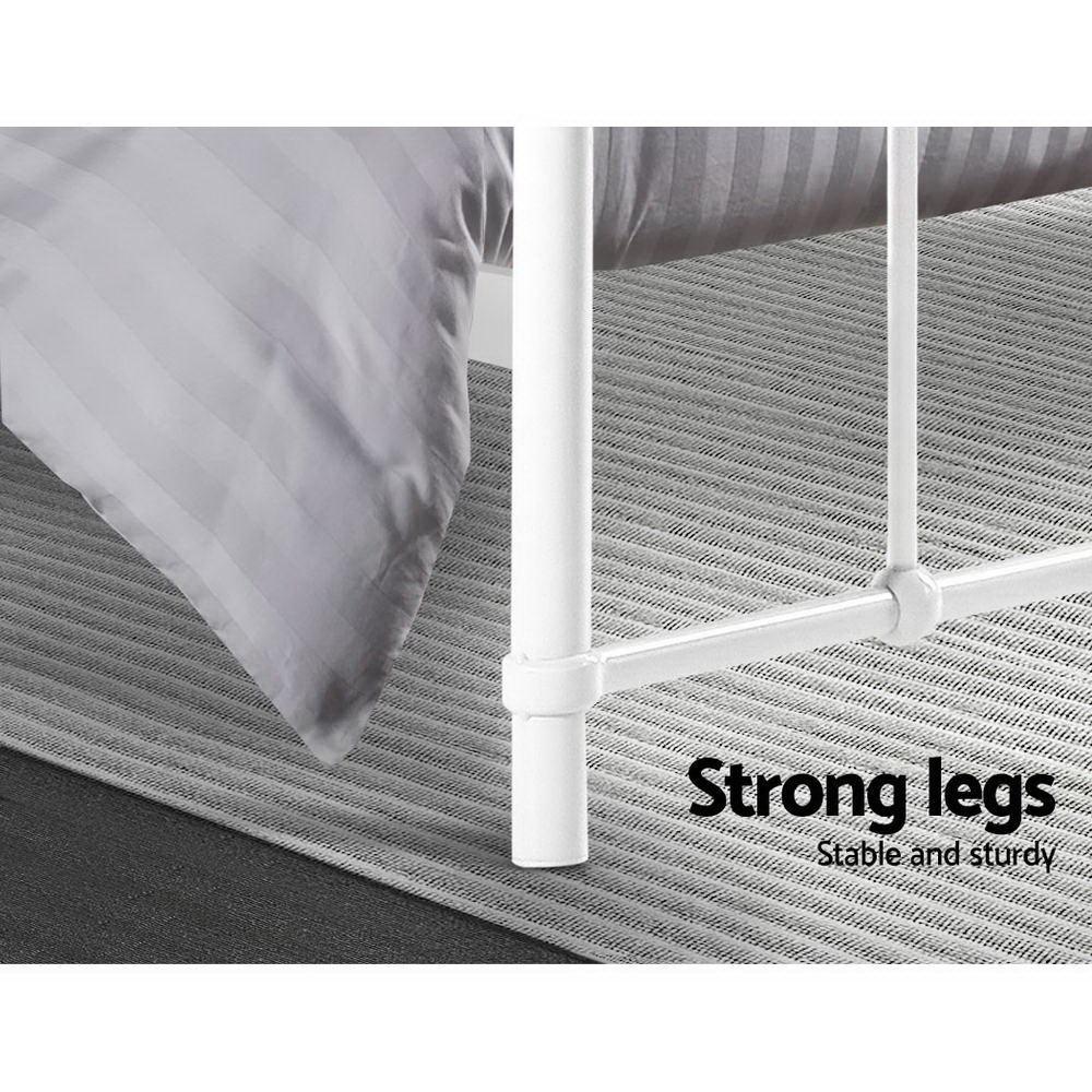 Artiss Bed Frame Metal Bed Frame LEO - Double (White) - Mekamart Australia