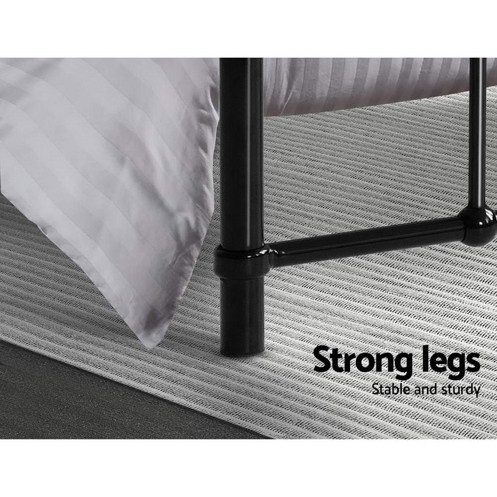 Artiss Bed Frame Metal Bed Frame LEO - Queen (Black) - Mekamart Australia