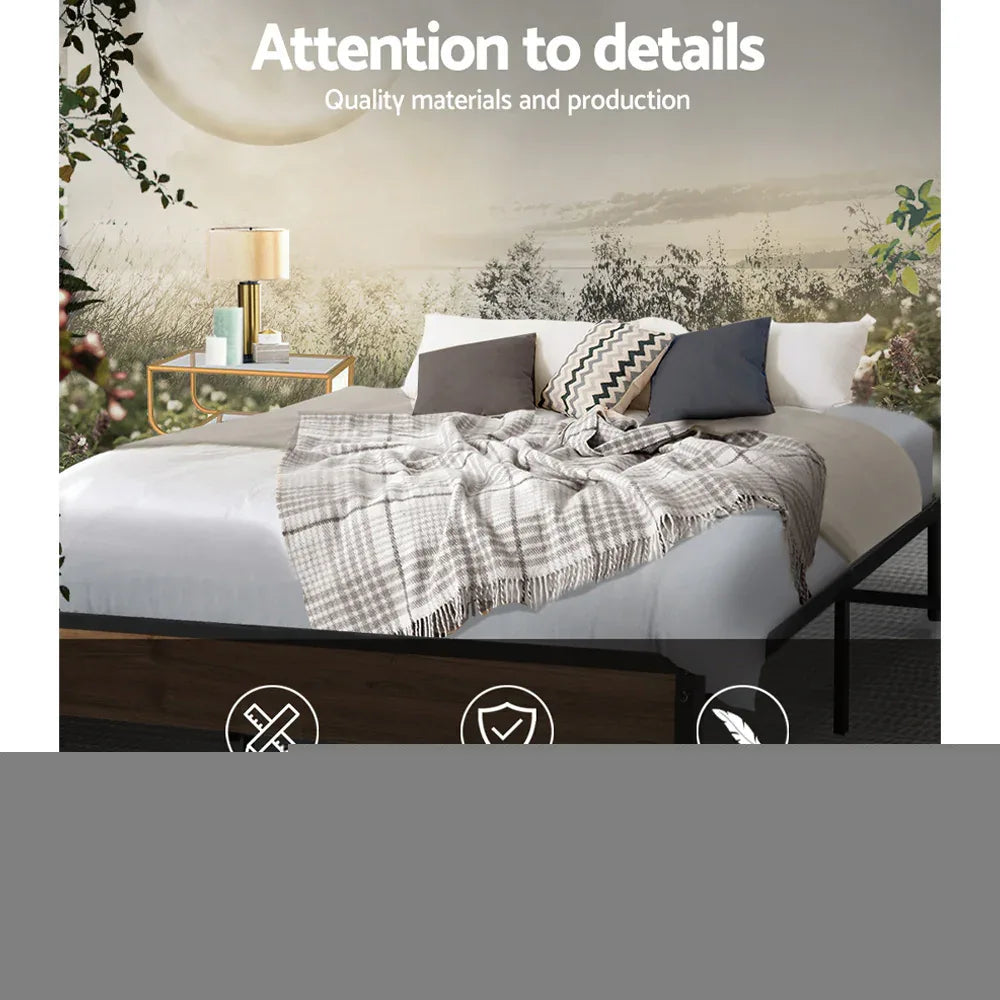 Artiss Bed Frame Metal Bed Frame Bed Base OSLO - Double - Mekamart Australia