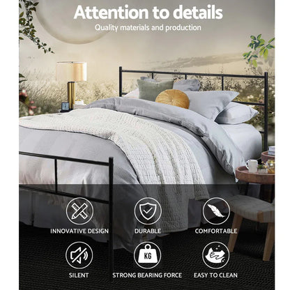 Artiss Bed Frame Double Metal Bed Frame SOL - Mekamart Australia