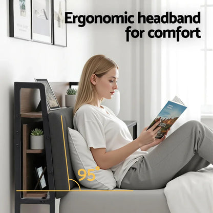 Artiss Metal Bed Frame Double Size with 2-Tier Hidden Storage with Charging Station