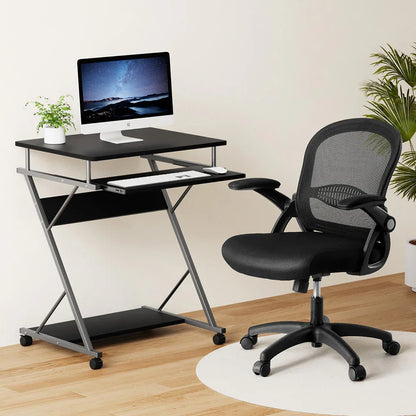 Artiss Computer Desk Mesh Office Chair Set Desks with Keyboard Shelf Try Black - Mekamart Australia