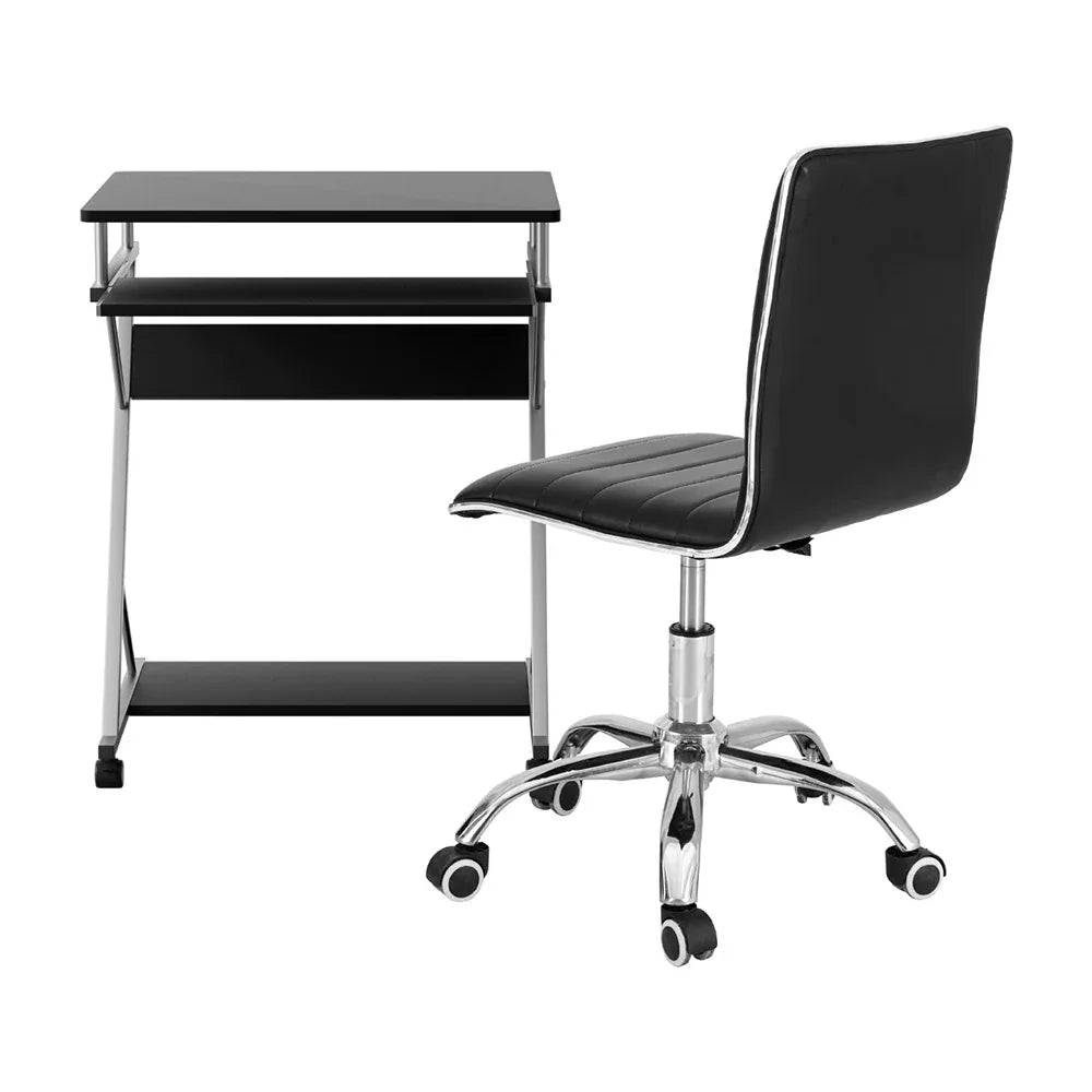Artiss Computer Desk Office Chair Set Desks with Keyboard Shelf Try Black - Mekamart Australia