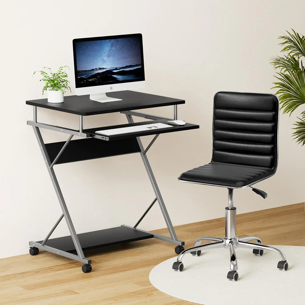 Artiss Computer Desk Office Chair Set Desks with Keyboard Shelf Try Black - Mekamart Australia