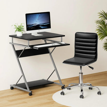 Artiss Computer Desk Office Chair Set Desks with Keyboard Shelf Try Black - Mekamart Australia
