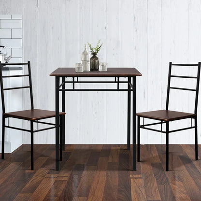 Artiss Dining Table And Chairs Set fo 3 Walnut - Mekamart Australia