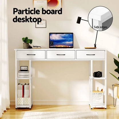 Artiss Computer Desk Drawer Shelves Study Table 120CM White - Mekamart Australia