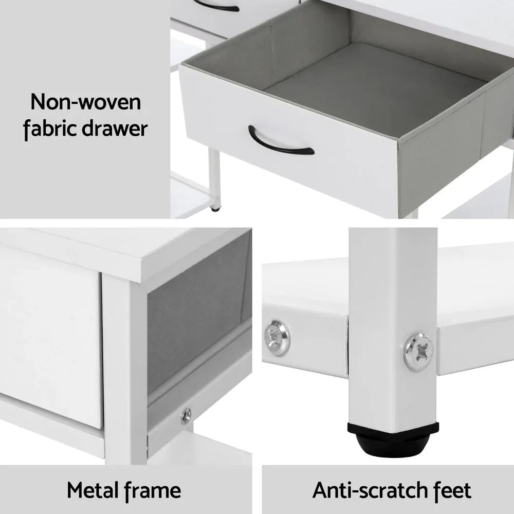 Artiss Computer Desk Drawer Shelves Study Table 120CM White - Mekamart Australia