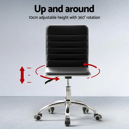 Artiss Computer Desk Office Chair PU Leather Set Foldable Home Study Table Black - Mekamart Australia