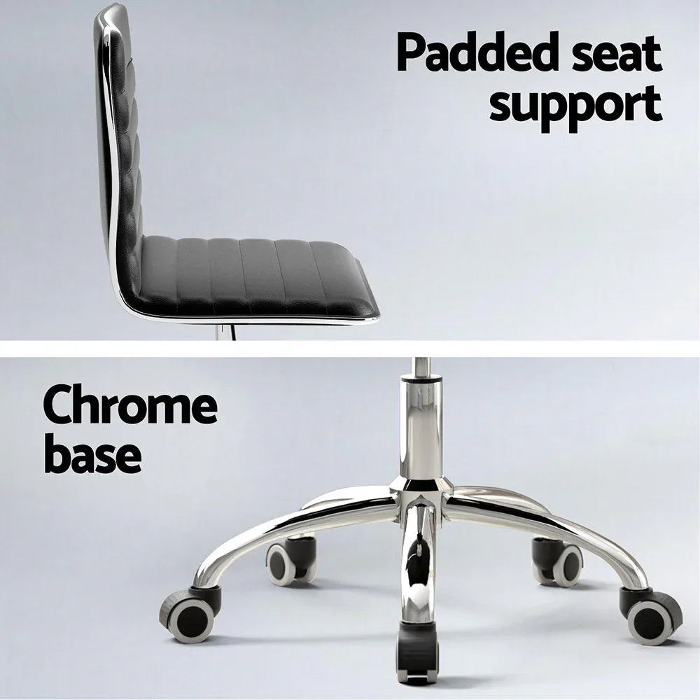 Artiss Computer Desk Office Chair PU Leather Set Foldable Home Study Table Black - Mekamart Australia