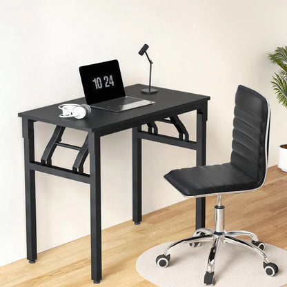 Artiss Computer Desk Office Chair PU Leather Set Foldable Home Study Table Black - Mekamart Australia
