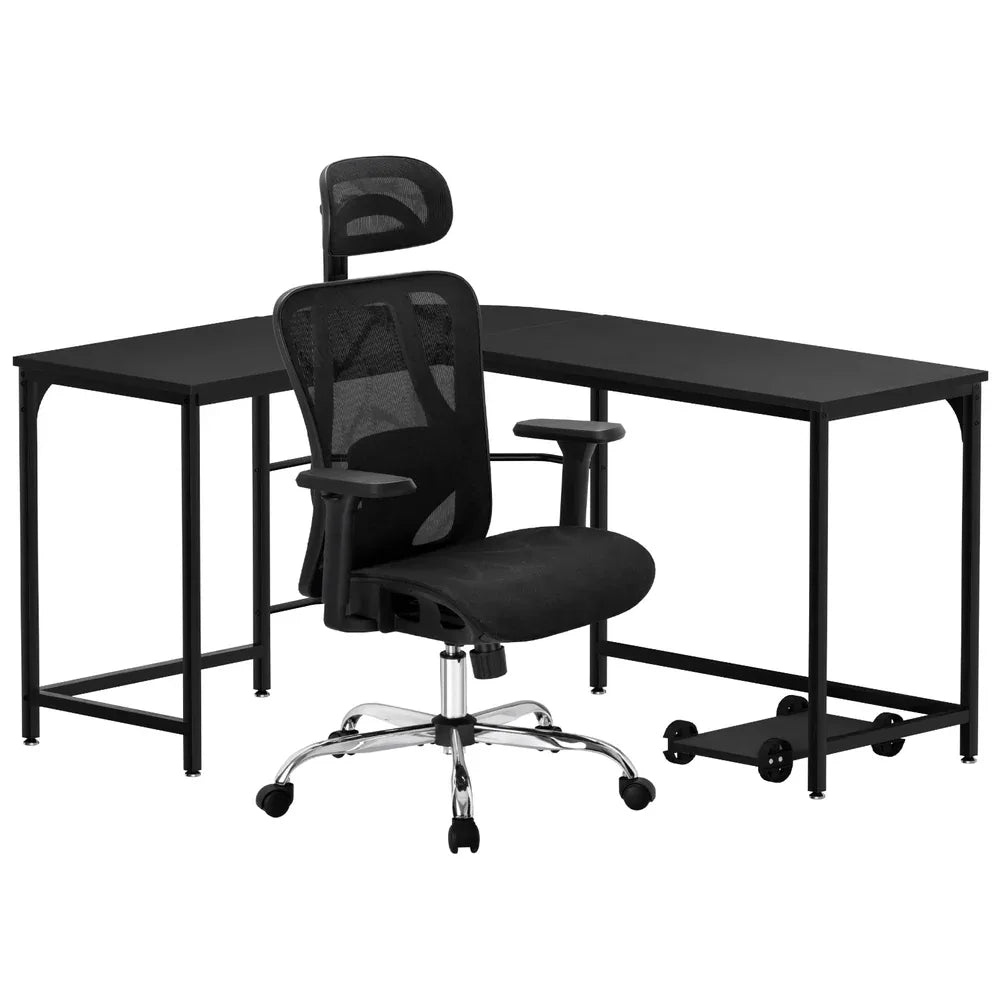Artiss Computer Desk L-Shape Corner Desks Ergonomic Office Chair Mesh Chairs - Mekamart Australia