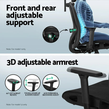 Artiss Computer Desk L-Shape Corner Desks Ergonomic Office Chair Mesh Chairs - Mekamart Australia