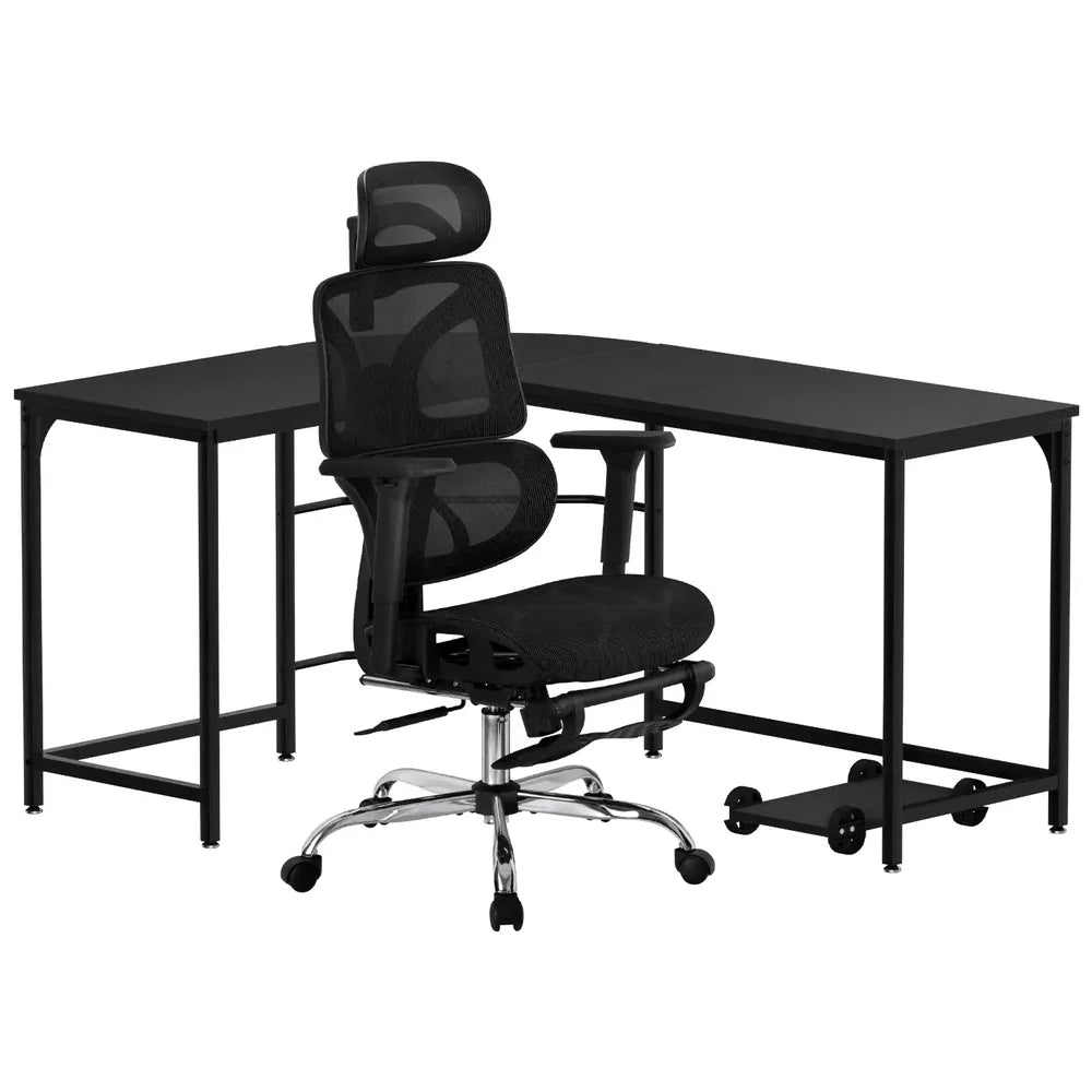 Artiss Computer Desk L-Shape Study Desks Ergonomic Office Chair Mesh Chairs - Mekamart Australia