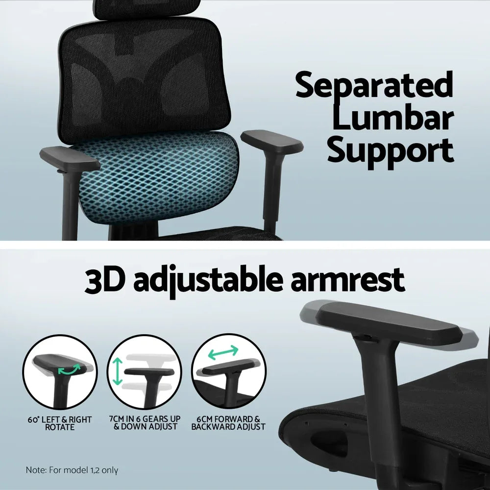 Artiss Computer Desk L-Shape Study Desks Ergonomic Office Chair Mesh Chairs - Mekamart Australia