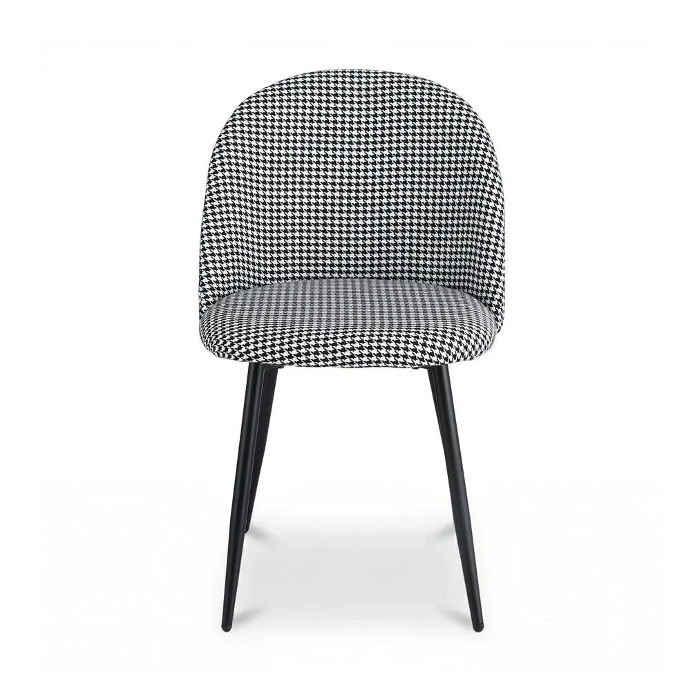 Artiss Dining Chairs Set of 2 Linen Solid Curved Houndstooth - Mekamart Australia
