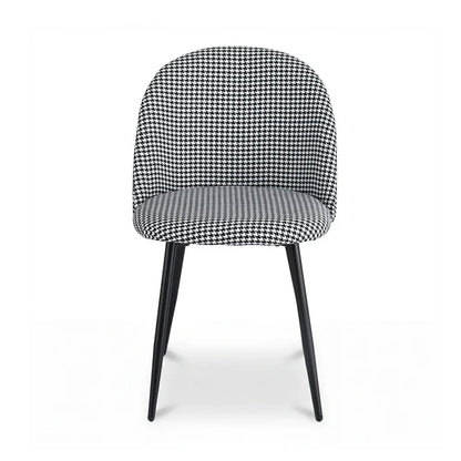 Artiss Dining Chairs Set of 2 Linen Solid Curved Houndstooth - Mekamart Australia