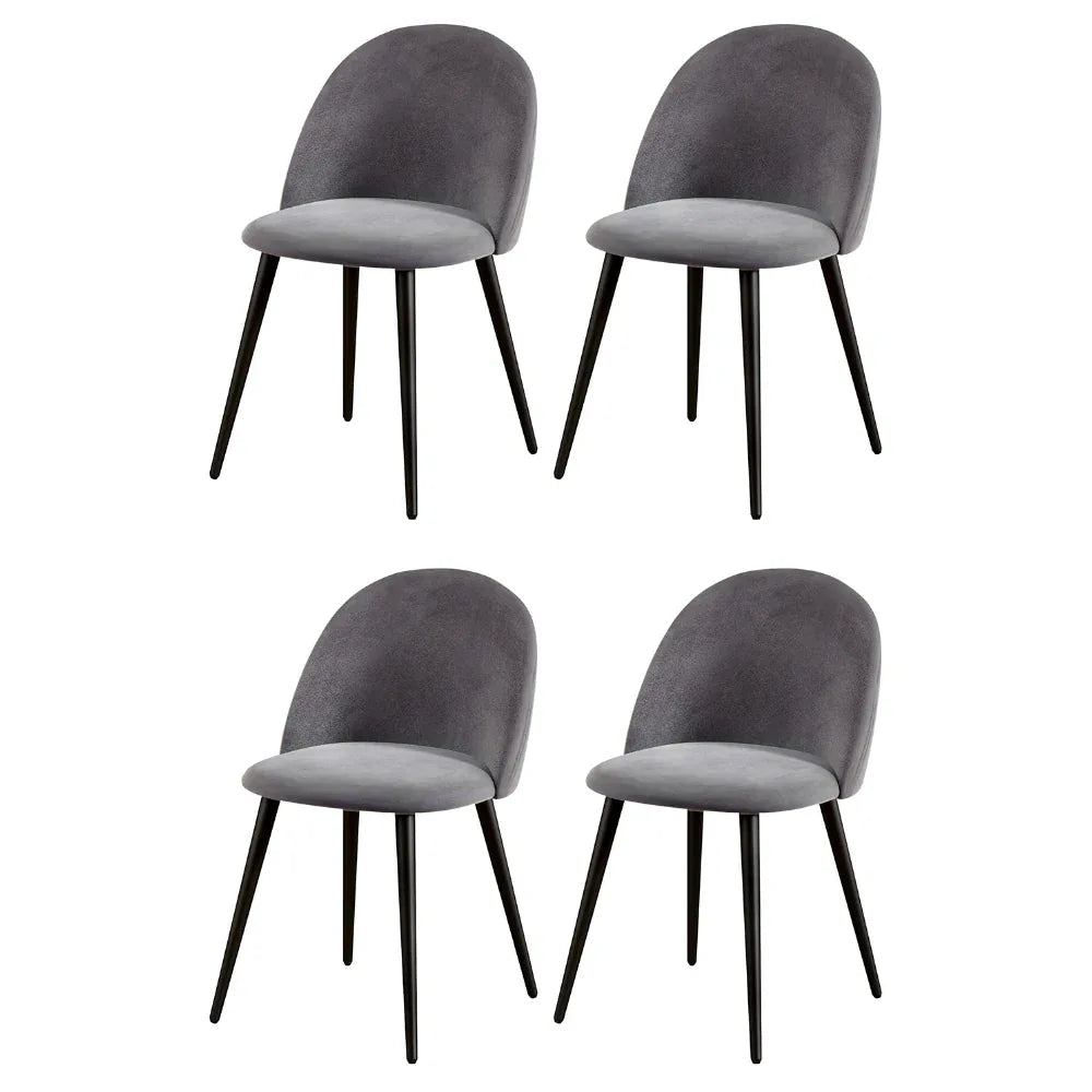 Artiss Dining Chairs Set of 4 Velvet Solid Curved Dark Grey - Mekamart Australia