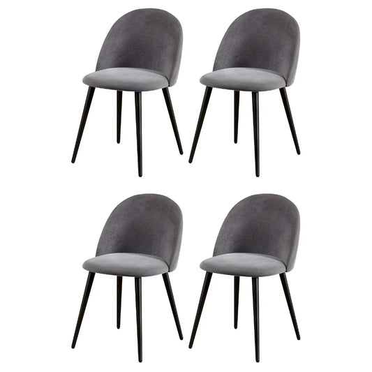 Artiss Dining Chairs Set of 4 Velvet Solid Curved Dark Grey - Mekamart Australia
