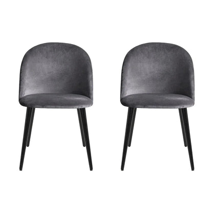 Artiss Dining Chairs Set of 4 Velvet Solid Curved Dark Grey - Mekamart Australia