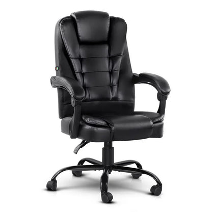 Artiss Massage Office Chair Executive Computer Gaming Chairs Black PU Leather - Mekamart Australia