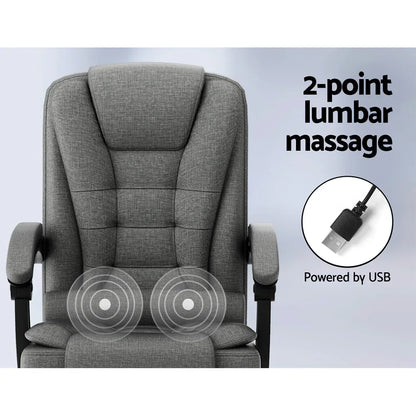 Artiss 2 Point Massage Office Chair Fabric Black - Mekamart Australia