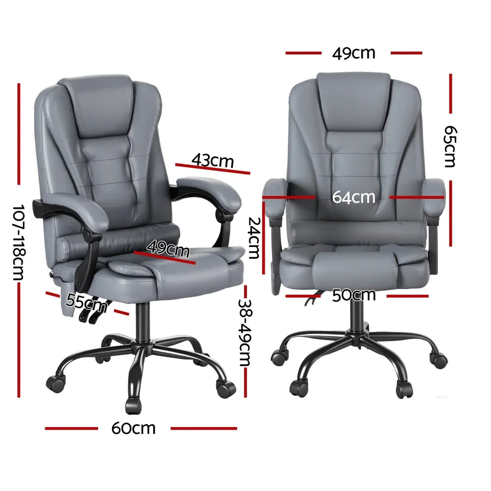 Artiss Executive Office Chair 4-Point Massage Adjustable Ergonomic Recline PU
