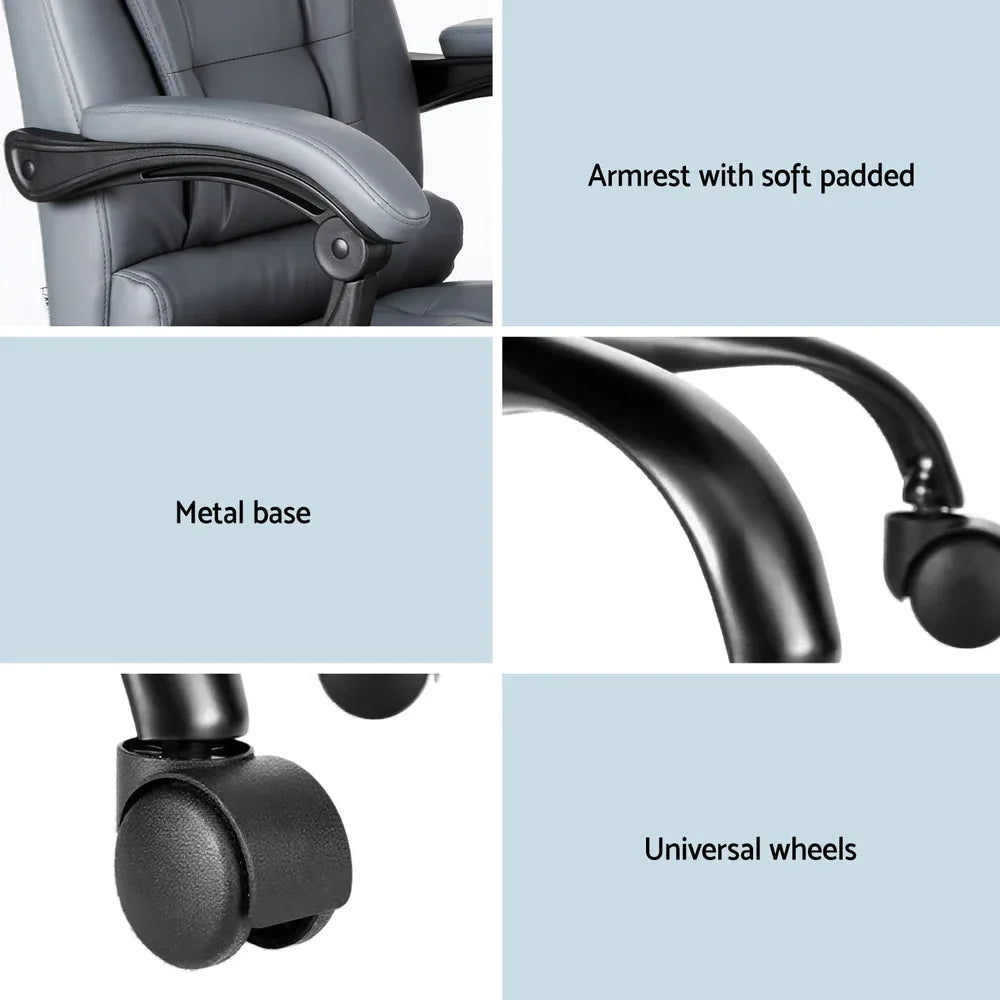 Artiss Executive Office Chair 4-Point Massage Adjustable Ergonomic Recline PU