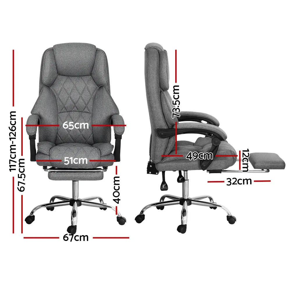 Artiss Executive Office Chair Footrest Grey - Mekamart Australia
