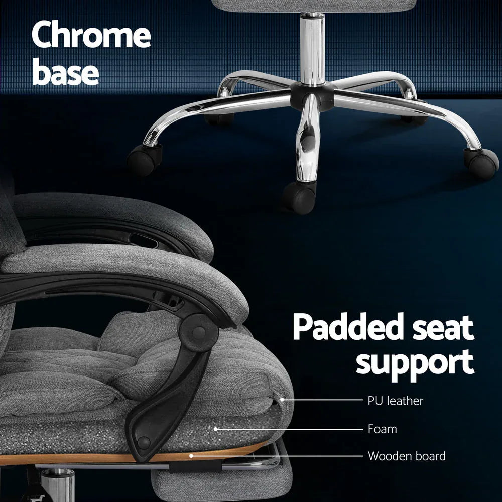 Artiss Executive Office Chair Footrest Grey - Mekamart Australia