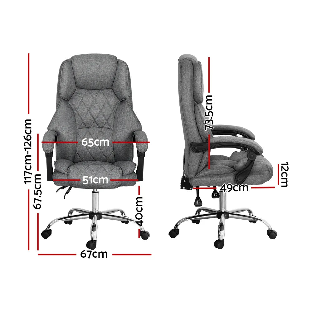 Artiss Executive Office Chair Recliner Grey - Mekamart Australia