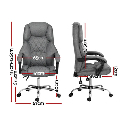 Artiss Executive Office Chair Recliner Grey - Mekamart Australia