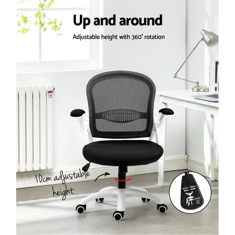 Artiss Mesh Office Chair Mid Back Black - Mekamart Australia
