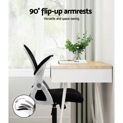 Artiss Mesh Office Chair Mid Back Black - Mekamart Australia