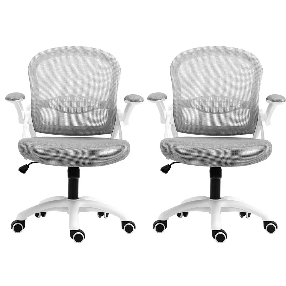 Artiss 2x Mesh Office Chair Computer Gaming Desk Chairs Work Study Mid Back Grey