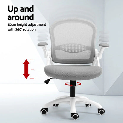 Artiss 2x Mesh Office Chair Computer Gaming Desk Chairs Work Study Mid Back Grey