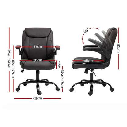 Artiss Executive Office Chair Mid Back Brwon