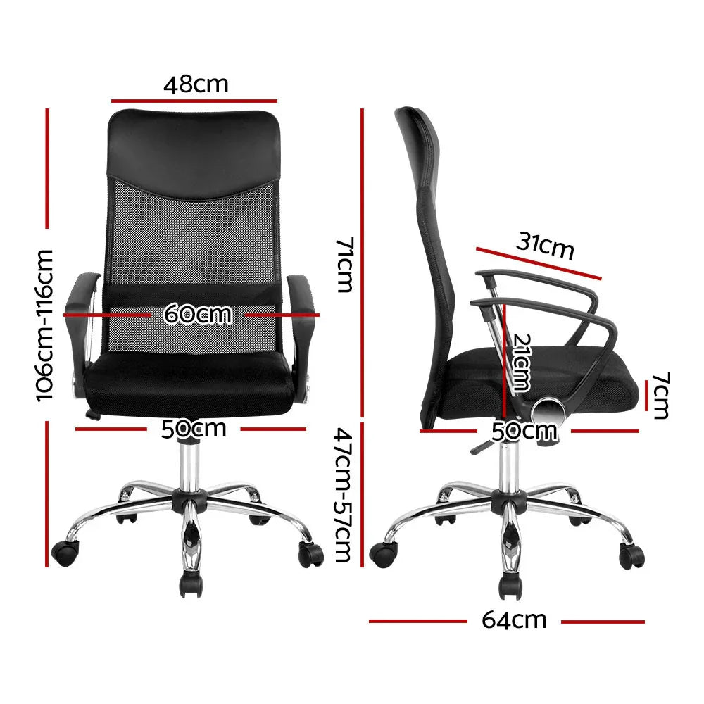 Artiss Mesh Office Chair High Back Black - Mekamart Australia